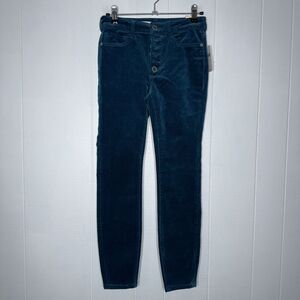 Anthropologie Women’s High Rise Skinny Corduroy Pants Teal Size 25 NWT